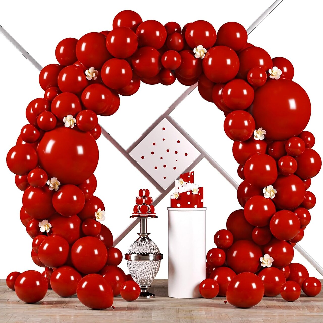 90pack Ruby Balloons Different Size 18/12/10/5 Inch Ruby Balloon Garland Arch Kit